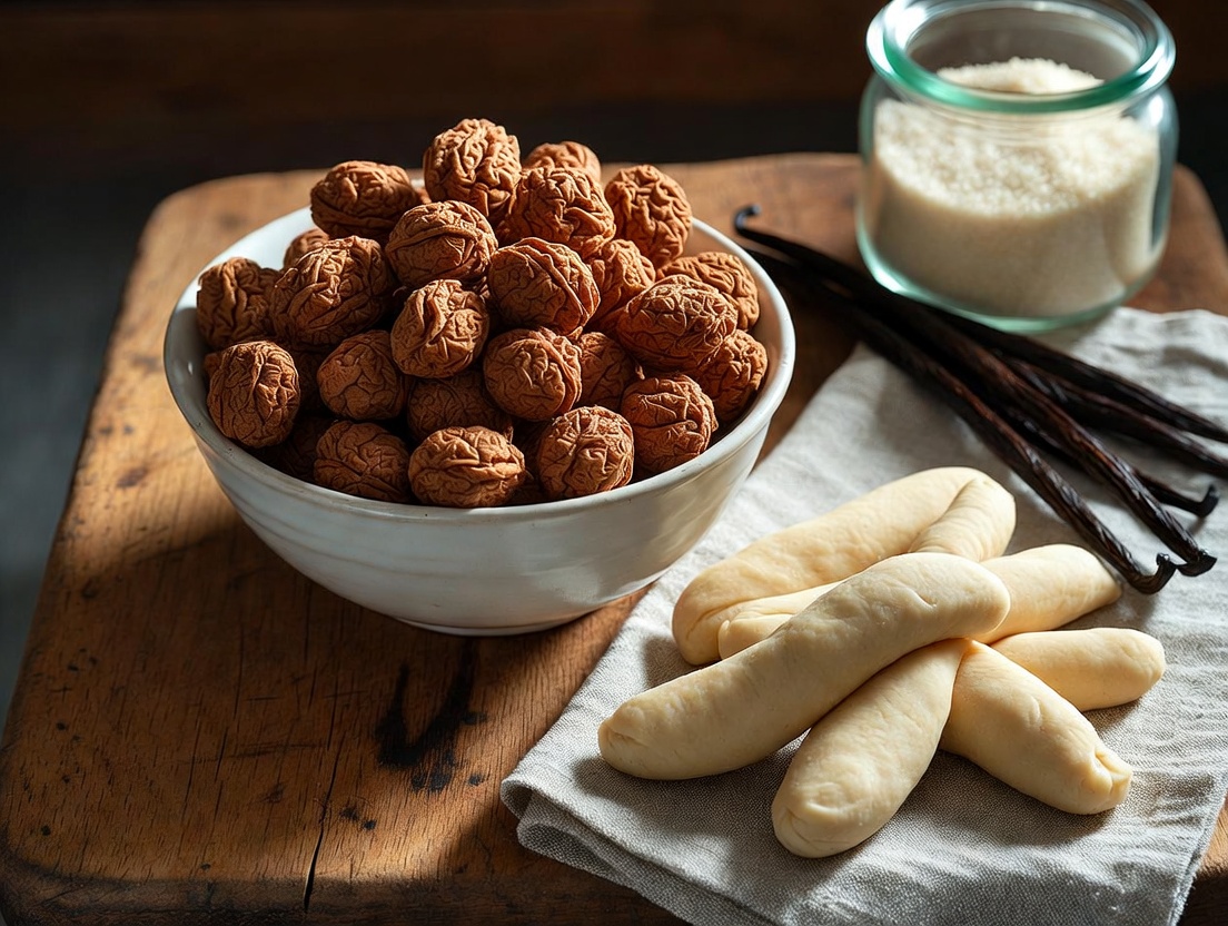Ingredientes para hacer horchata de chufa y fartons: chufas secas y masa.