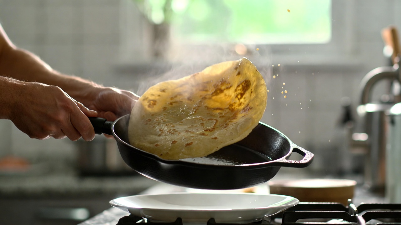 T&eacute;cnica para dar la vuelta a una tortilla de patatas de manera profesional.