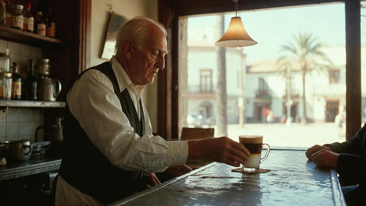 Origen hist&oacute;rico del Barraquito en una cafeter&iacute;a tradicional de Tenerife en los a&ntilde;os 60.
