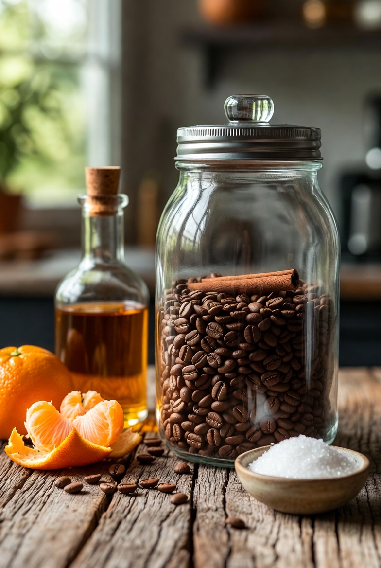 Ingredientes para hacer licor de caf&eacute; aragon&eacute;s casero: caf&eacute;, aguardiente, canela