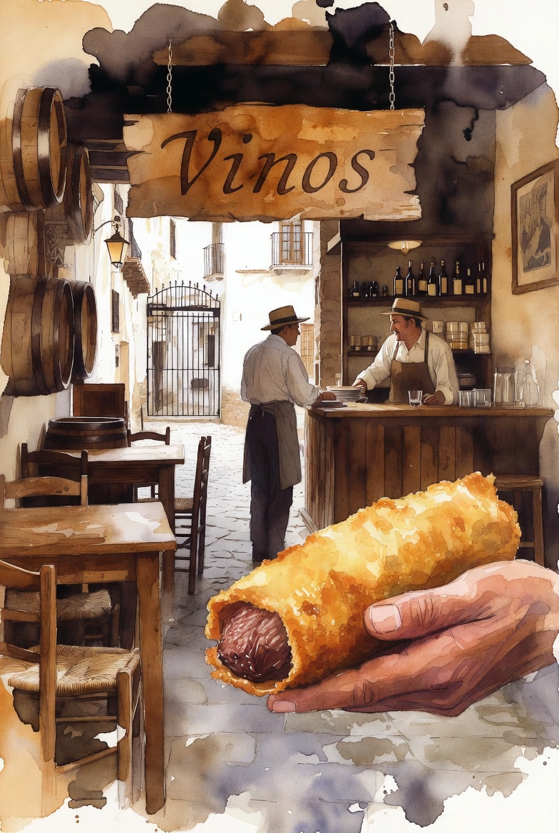 Escena hist&oacute;rica del posible origen del Flamenqu&iacute;n Cordob&eacute;s en una taberna antigua.