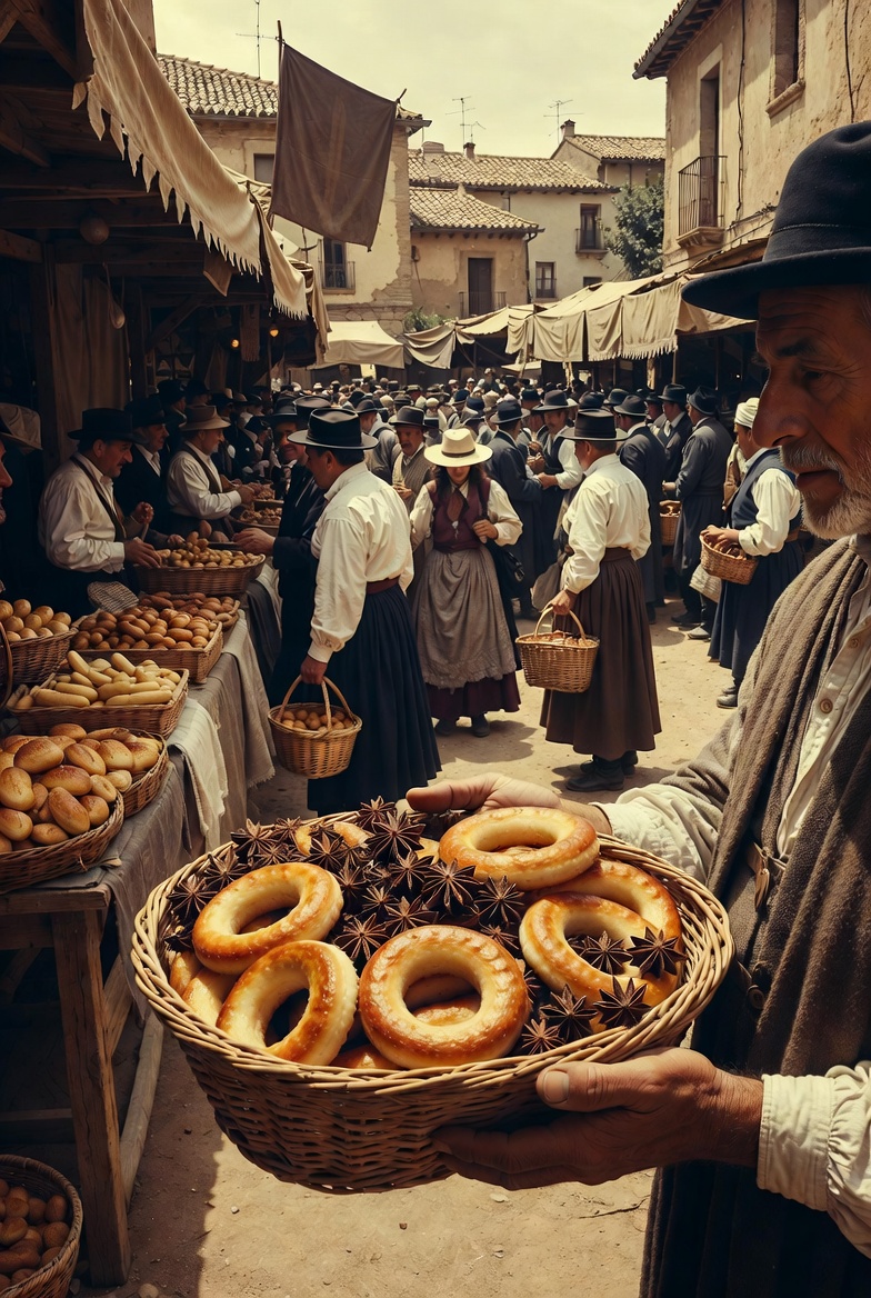 Origen hist&oacute;rico de las rosquillas de an&iacute;s en la romer&iacute;a de San Isidro, Madrid.