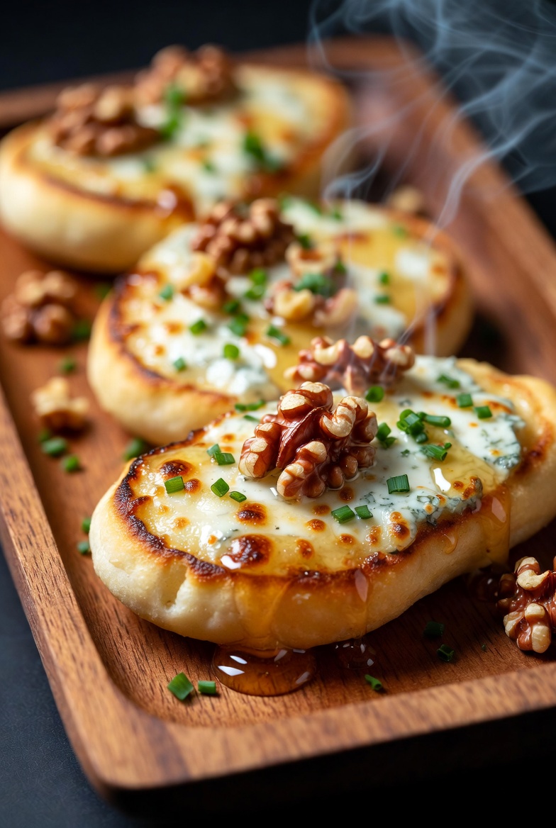 Endibias con Queso Azul gratinadas, reci&eacute;n horneadas y con miel